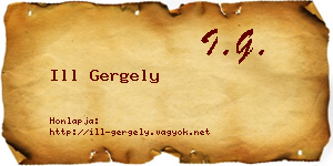 Ill Gergely névjegykártya